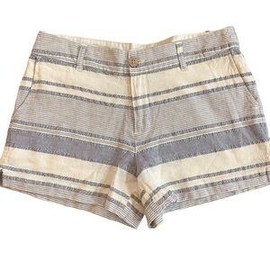 Artisan NY shorts blue white striped size 4 linen blend pockets
